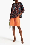 M MISSONI PRINTED SATIN-TWILL BLOUSE,3074457345628018144