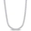 Amour 5 Mm Herringbone Chain Necklace In Sterling Silver In White