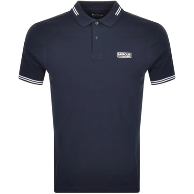 Barbour International Tipped Polo T Shirt Navy