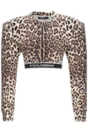 DOLCE & GABBANA CROPPED TOP WITH OVERSIZED SHOULDERS,F9L08T HSM6R HA93M