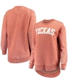 PRESSBOX WOMEN'S TEXAS ORANGE TEXAS LONGHORNS VINTAGE-LIKE WASH PULLOVER SWEATSHIRT