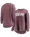 Pressbox Women's Maroon Texas A M Aggies Vintage-like Wash Pullover Sweatshirt In Maroon