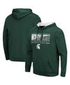 COLOSSEUM MEN'S GREEN MICHIGAN STATE SPARTANS SLASH STACK 2.0 PULLOVER HOODIE