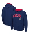 Colosseum Men's Navy Gonzaga Bulldogs Arch Logo 3.0 Full-zip Hoodie In Navy