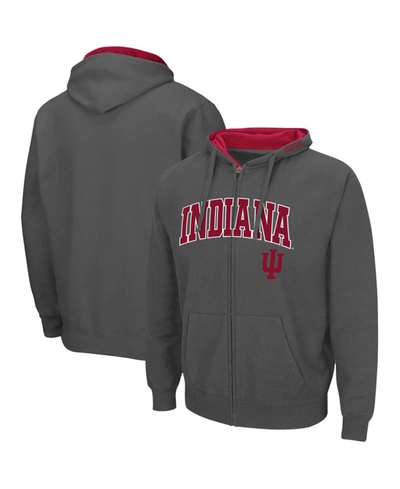 Colosseum Men's Charcoal Indiana Hoosiers Arch Logo 3.0 Full-zip Hoodie