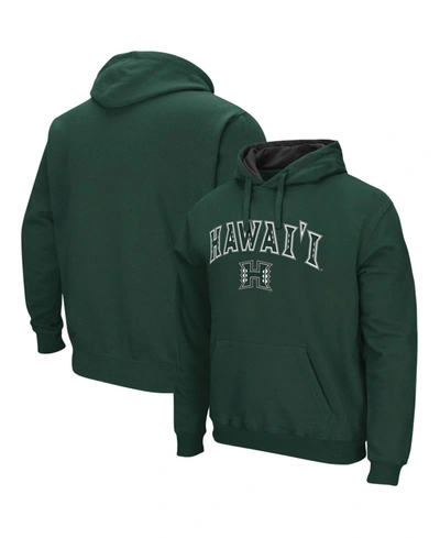 Colosseum Men's Green Hawaii Warriors Arch And Logo Pullover Hoodie