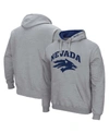 Colosseum Men's Nevada Wolf Pack Arch And Logo Pullover Hoodie In Heathered Gray