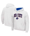 Colosseum Men's White Boise State Broncos Arch Logo 3.0 Pullover Hoodie In White