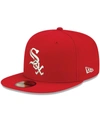 NEW ERA MEN'S RED CHICAGO WHITE SOX LOGO WHITE 59FIFTY FITTED HAT