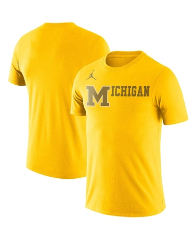 Jordan Men's Maize Michigan Wolverines Basketball Retro 2-hit T-shirt