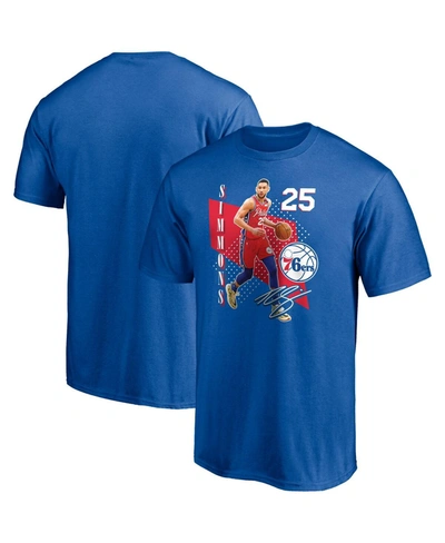 Fanatics Men's Ben Simmons Royal Philadelphia 76ers Pick Roll T-shirt