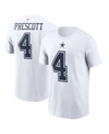 Nike Men's Dak Prescott White Dallas Cowboys Name And Number T-shirt In White