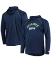 STARTER MEN'S NAVY SEATTLE SEAHAWKS RAGLAN LONG SLEEVE HOODIE T-SHIRT