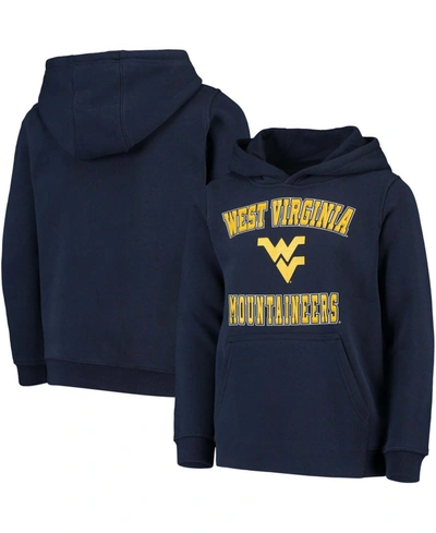 Outerstuff Youth Boys And Girls Navy West Virginia Mountaineers Big Bevel Pullover Hoodie