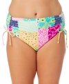 California Waves Plus Size Patchwork Bikini Bottoms, Created For Macy's In Boho Bliss Multi