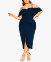 City Chic Trendy Plus Size Va Va Voom Dress In Navy