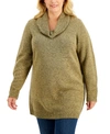 KAREN SCOTT PLUS SIZE COWLNECK TUNIC SWEATER, CREATED FOR MACY'S