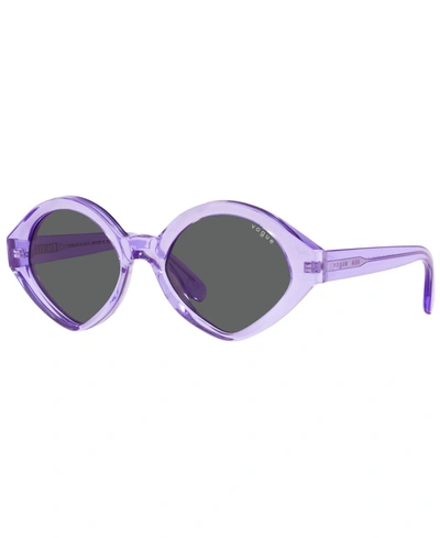 Vogue Mbb X  Eyewear Sunglasses, Vo5394s 52 In Transparent Lilac - Dark Gray
