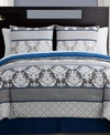VCNY HOME CLOSEOUT! VCNY HOME BECKHAM 8-PC. QUEEN DAMASK COMFORTER SET