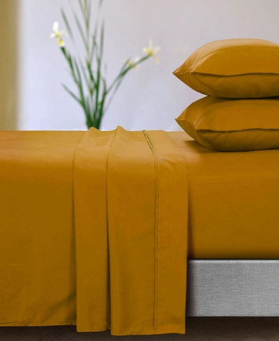 Azores Home Microfiber 110-gsm Deep Pocket 4 Piece Sheet Set, King In Honey Mustard