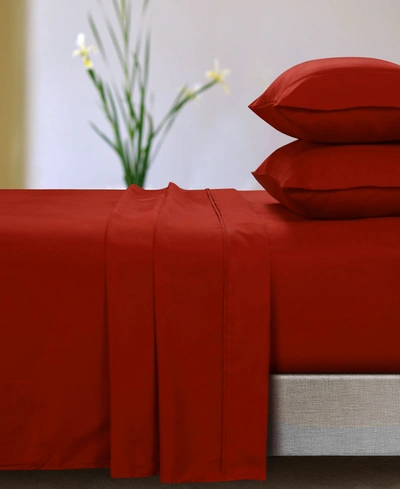 Azores Home Microfiber Deep Pocket 4 Piece Sheet Set, King In Rust
