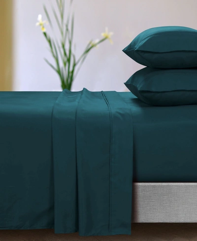 Azores Home Microfiber Deep Pocket 4 Piece Sheet Set, King In Peacock