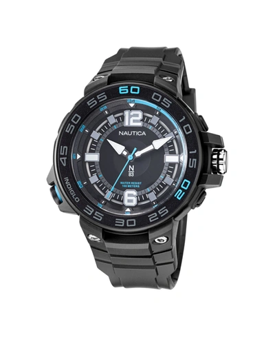 Nautica N83 Men's Black Polyurethane Strap Watch 48mm