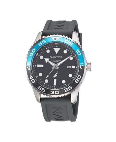 Nautica Men's Gray Silicone Strap Watch 43mm