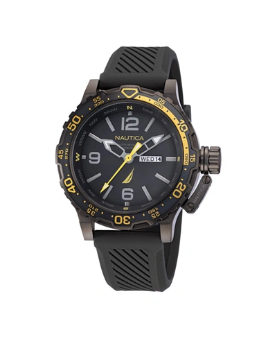 Nautica Men's Gray Silicone Strap Watch 46mm