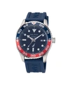 NAUTICA MEN'S BLUE SILICONE STRAP WATCH 43MM