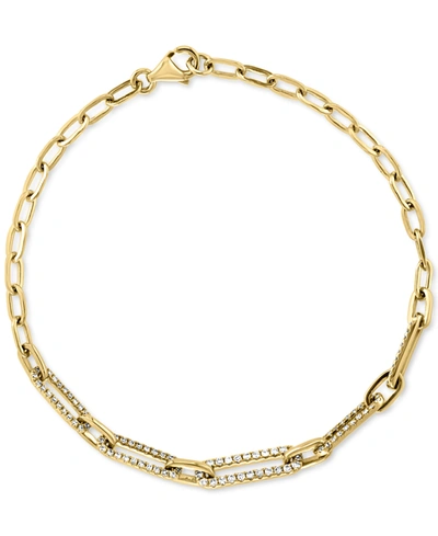 Effy Collection Effy Diamond Paperclip Link Bracelet (1/2 Ct. T.w.) In 14k Gold In Yellow Gold