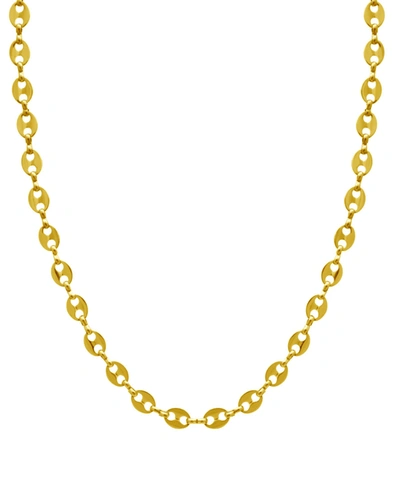 Essentials Gold Plated Marine Chain Necklace 16" + 2" Extender In Gold-plated