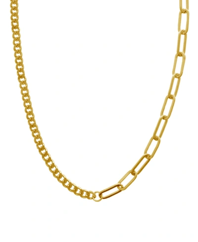 Essentials Gold Plated Cable Chain Necklace 16" + 2" Extender In Gold-plated