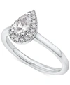 Macy's Diamond Pear Halo Engagement Ring (5/8 Ct. T.w.) In 14k White Gold In White Gold