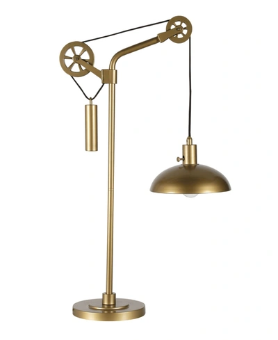Hudson & Canal Neo Table Lamp With Spoke Wheel Pulley System In Brass