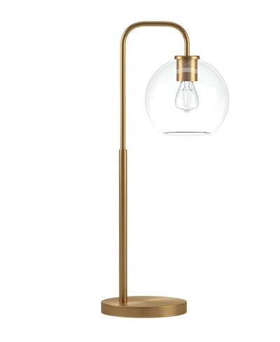Hudson & Canal Harrison Arc Table Lamp With Shade In Brass