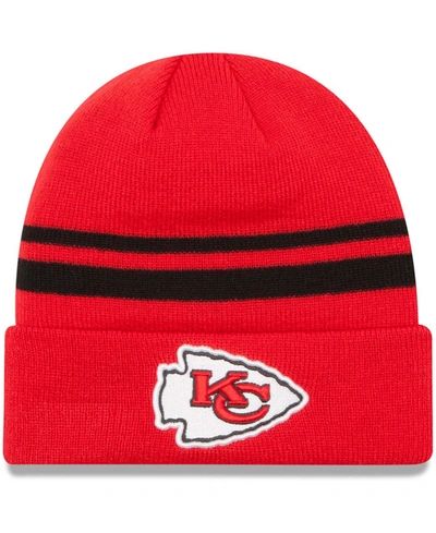 Lids New Era Men's Red Kansas City Chiefs Team Logo Cuffed Knit Hat