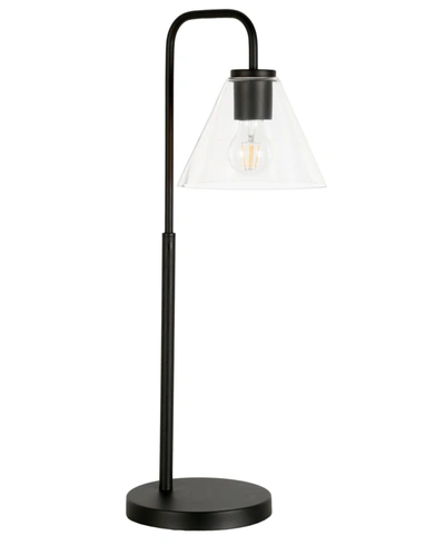 Hudson & Canal Henderson Arc Table Lamp With Shade In Blackened Bronze