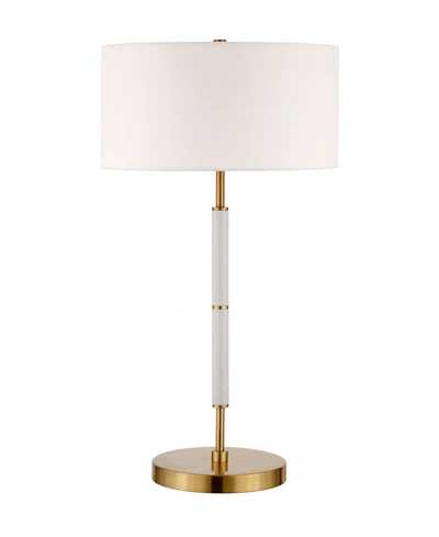 Hudson & Canal Simone 2-bulb Table Lamp In Matte White And Brass
