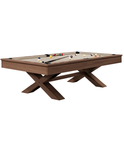 Hb Home Blake Pool Table With Dining Top In Khaki Felt