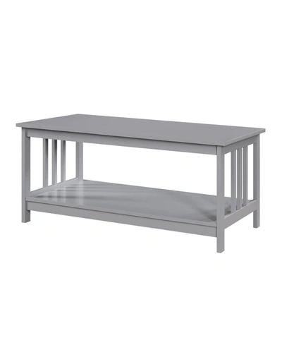 Convenience Concepts Mission Coffee Table With Shelf In Gray