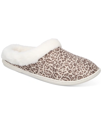 Charter Club Women's Faux-fur-trim Hoodback Boxed Slippers, Created For Macy's In Leopard
