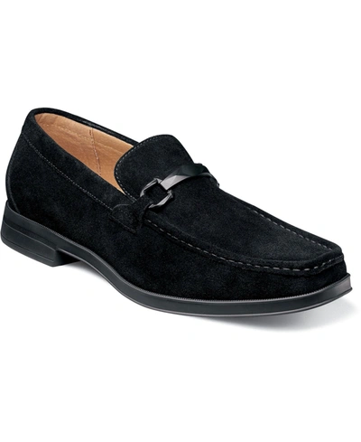 Stacy Adams Men's Paragon Moc Toe Bit Slip On Loafer Men's Shoes In Black Suede