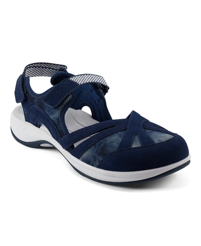 Easy Spirit Women's Esplash Closed Toe Sling Back Casual Sandals In Dark Blue Tie Dye