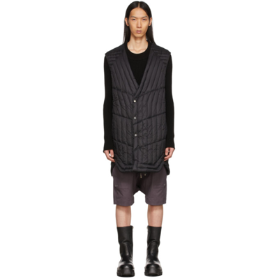 Rick Owens Cappotto Quilted Liner Black