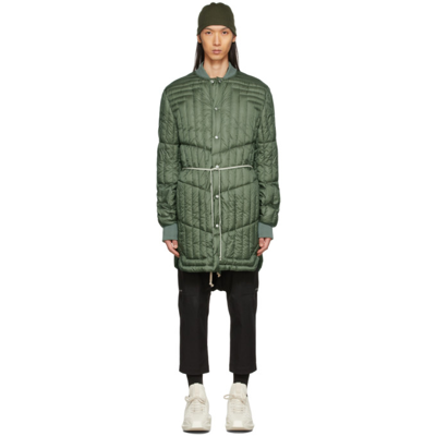 Rick Owens Green Down Liner Coat In 15 Green