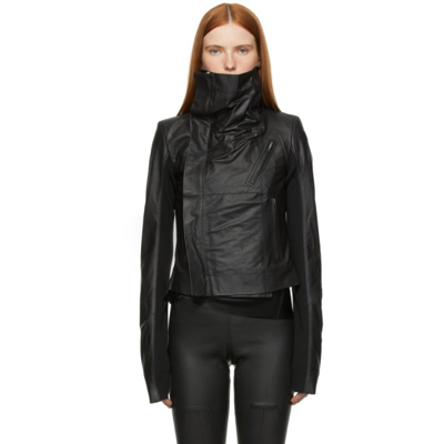 Rick Owens Phlegethon Leather Biker Jacket In Black