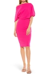 Alexia Admor Olivia Draped One-shoulder Dress In Hot Pink