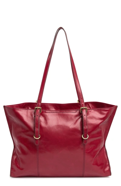 Hobo Foley Leather Tote Bag In Red