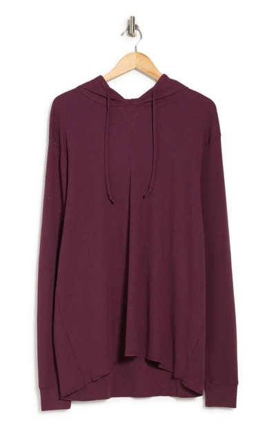 Abound Solid Long Sleeve Thermal Hoodie In Purple Barrel